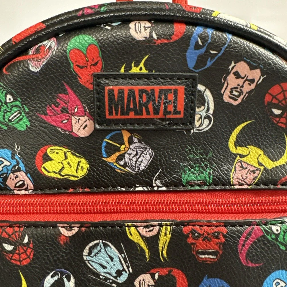 Loungefly Marvel 80th Anniversary Mini Backpack Comic Character Faces Bag Heros